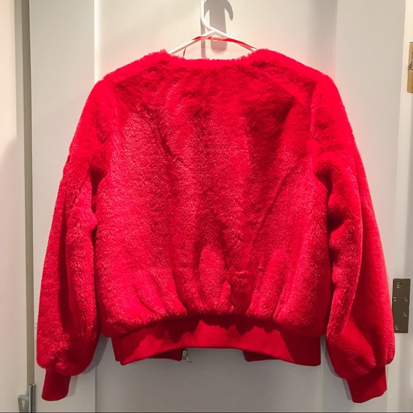 Miss Selfridge Teddy Faux Fur Bomber Jacket - Picture 5 of 8